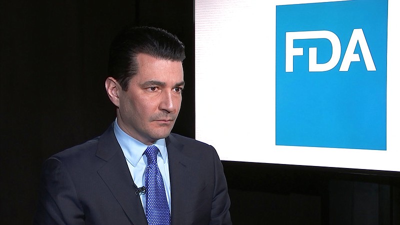 Scott Gottlieb, then the commissioner of the Food and Drug Administration, listens during an interview with The Associated Press in New York in this March 5, 2018, file photo. (AP/Kathy Young)