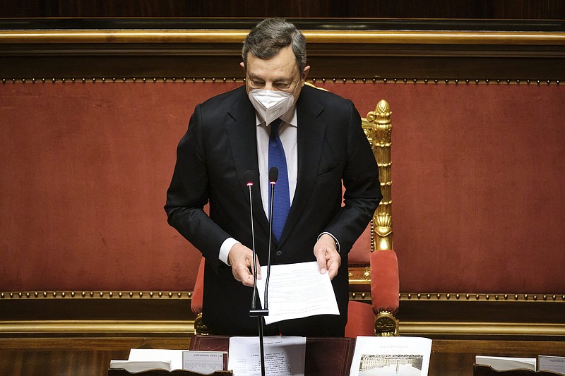 “Ours is a secular country,” Italian Premier Mario Draghi said Wednesday during an address to the Senate in Rome. “Therefore, it is not a religious state.”
(AP/LaPresse/Mauro Scrobogna)