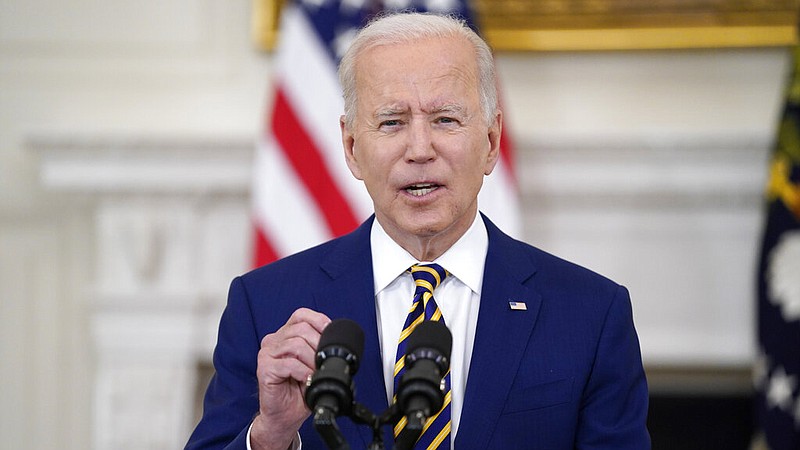 FILE - In this June 18, 2021, file photo, President Joe Biden speaks in the State Dining Room of the White House in Washington. (AP/Evan Vucci, File)