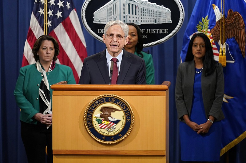 “Where we believe the civil rights of Americans have been violated, we will not hesitate to act,” Attorney General Merrick Garland said Friday in Washington as he announced the lawsuit against Georgia.
(AP/Patrick Semansky)