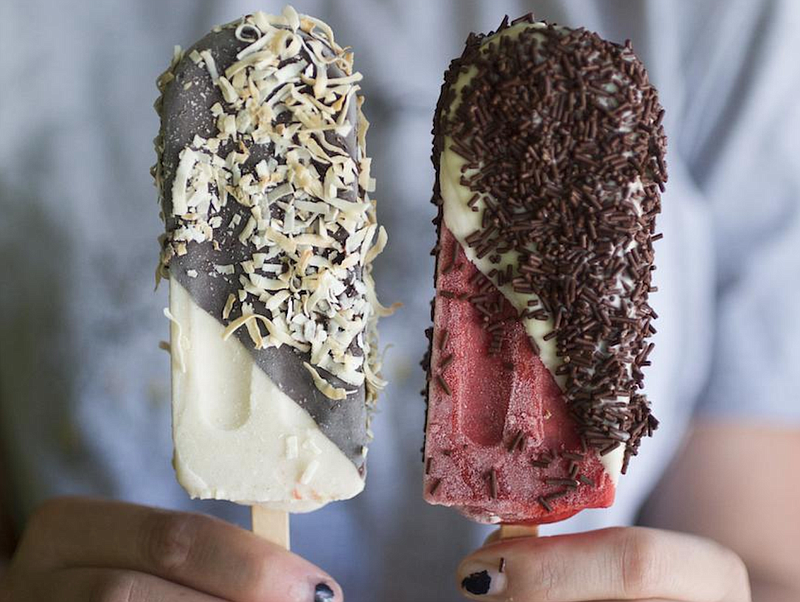 A pair of gourmet iced lollies from Le Pops.