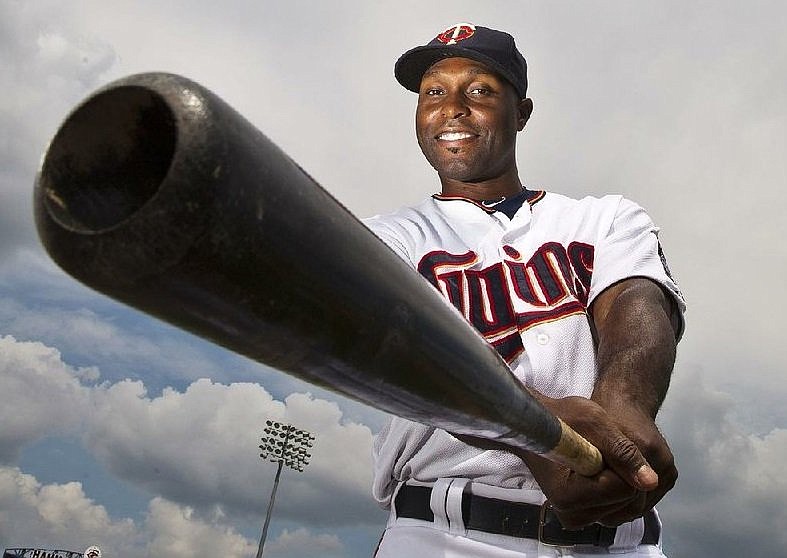 Pine Bluff native Torii Hunter, shown in this undated publicity photo, was considered one of Major League Baseball’s biggest stars. (Special to The Commercial/Deltaplex News)