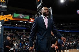 Dallas Mavericks assistant coach Jamahl Mosley in the first half of an NBA basketball game Tuesday, Dec. 18, 2018, in Denver. The Orlando Magic finalized a deal to make Mosley the 14th coach in franchise history. (AP Photo/David Zalubowski)