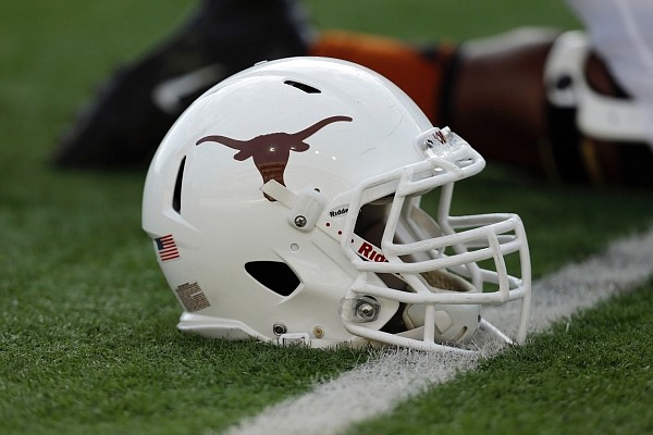 A Texas football helmet is seen during the team's spring football game, Saturday, March 30, 2013, in Austin, Texas. (AP Photo/Eric Gay)