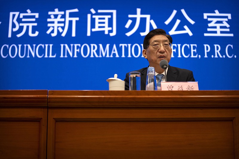 Zeng Yixin, vice minister of China’s National Health Commission, said Thursday in Beijing that “it is impossible” for China to accept the World Health Organization plan to further investigate the possibility that the coronavirus might have leaked from a lab in China. He said the idea runs counter to common sense and science.
(AP/Mark Schiefelbein)