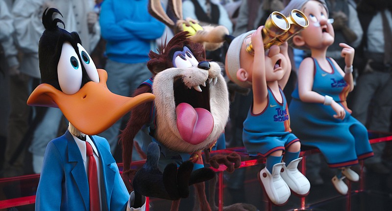 The Tasmanian Devil, Wile E. Coyote and Elmer Fudd ride the bench in “Space Jam: A New Legacy,” which is exactly the sort of smart dumb movie you think it is.