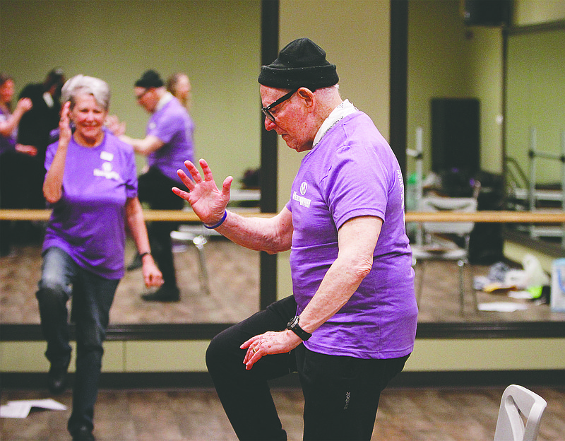 Dr. Laury Hamburg practices Tai Chi at HealthWorks Fitness Center in 2018. (News-Times file)