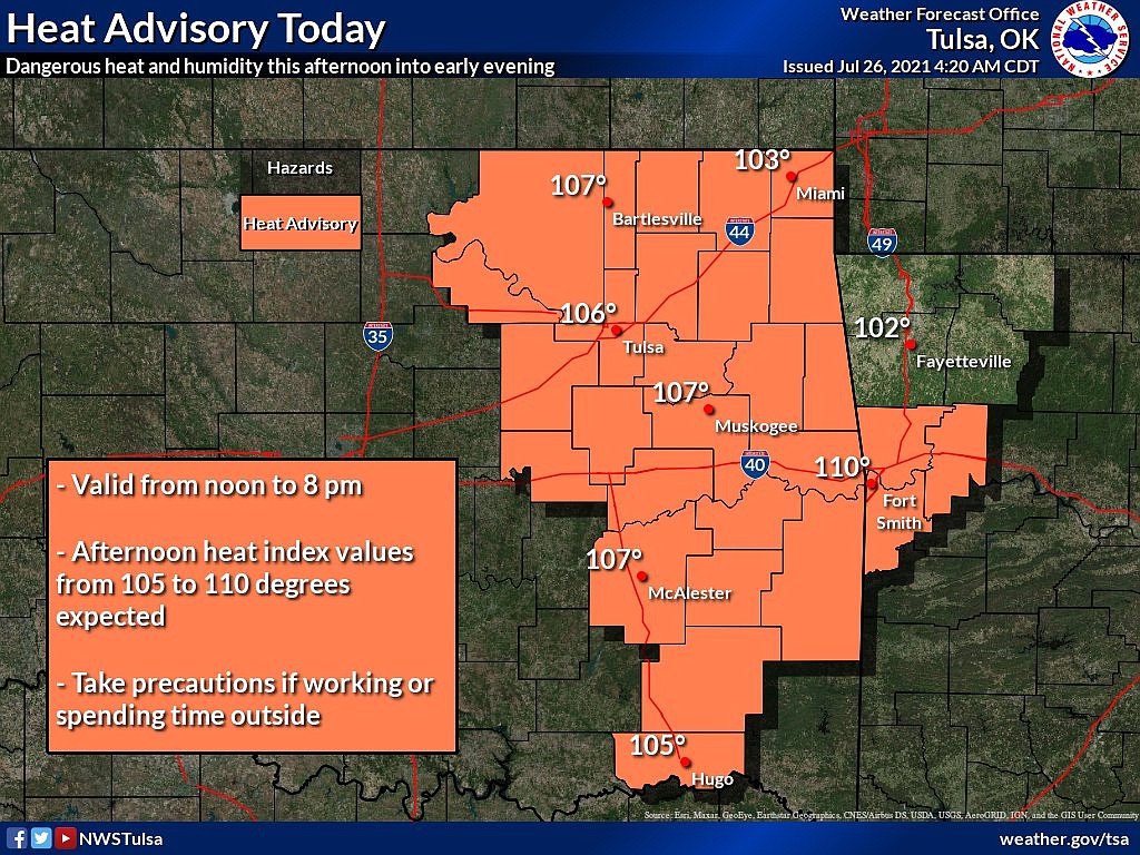 Dangerous heat warning for River Valley, Northwest Arkansas | Northwest ...