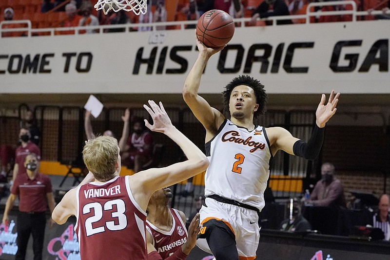 Oklahoma State guard Cade Cunningham (2) is expected to be the first pick by the Detroit Pistons in tonight’s NBA Draft in Brooklyn.
(AP/Sue Ogrocki)