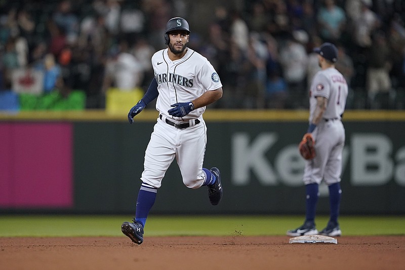 Abraham Toro hit a home run for the Seattle Mariners on Tuesday night against the Houston Astros, the team that had traded him to the Mariners earlier in the day. Toro became the first player in major-league history to hit a home run for one team and against that team in consecutive games.
(AP/Ted S. Warren)