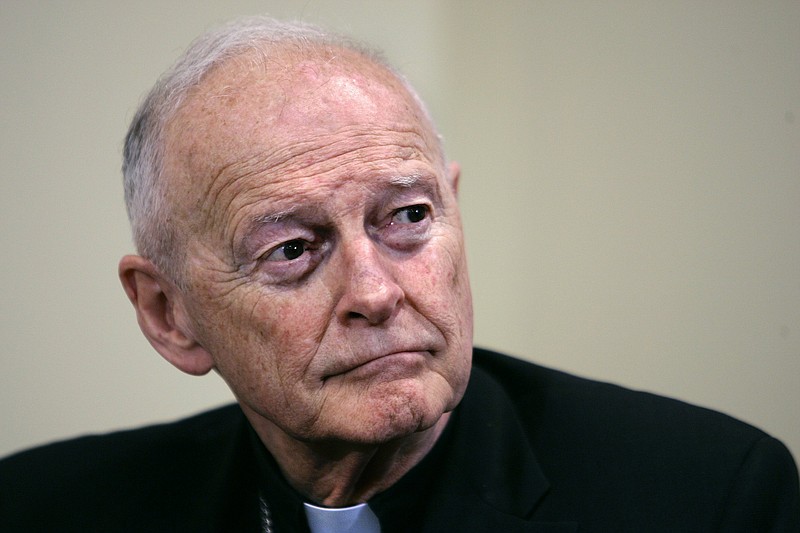In this May 16, 2006 file photo former Washington Archbishop, Cardinal Theodore McCarrick pauses during a press conference in Washington.
(AP Photo/J. Scott Applewhite, File)