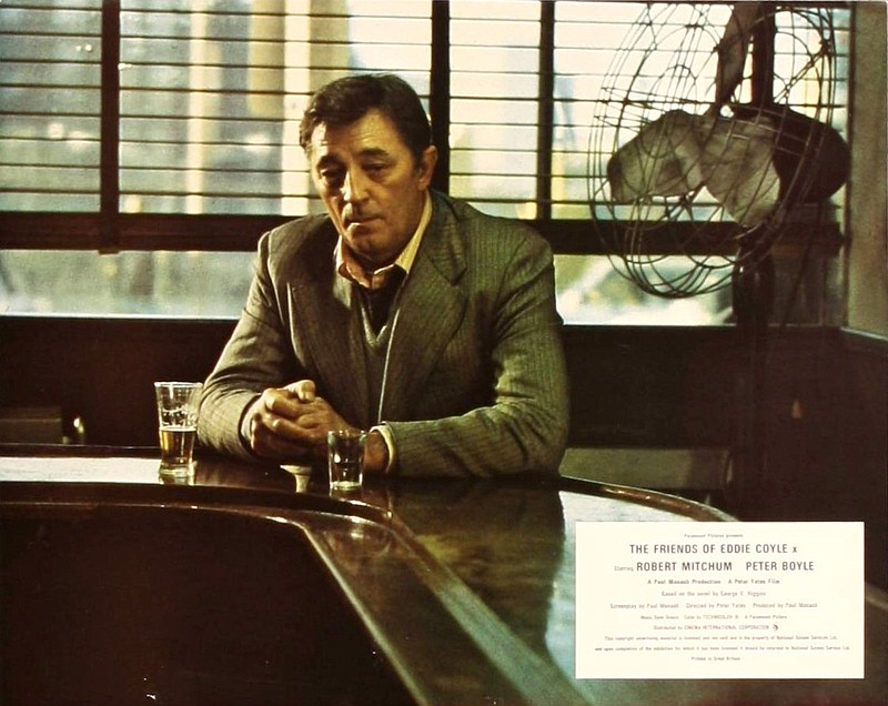 Robert Mitchum plays a conflicted gunrunner who has to decide whether to cooperate with federal prosecutors or be a “stand-up guy” and do his time in a federal penitentiary in Peter Yates’ “The Friends of Eddie Coyle.”