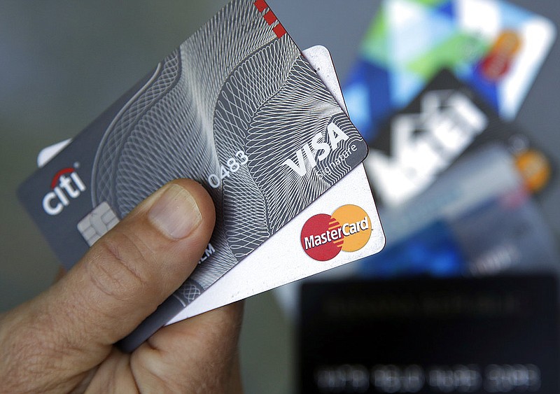 Credit cards are displayed in Haverhill, Mass., in this June 15, 2017, file photo. (AP/Elise Amendola)