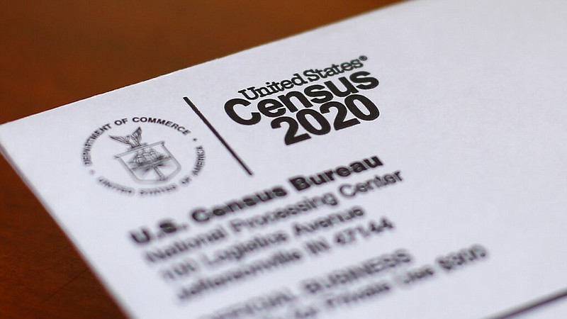 An envelope containing a 2020 U.S. Census letter is shown in this April 5, 2020, file photo. (AP/Paul Sancya)