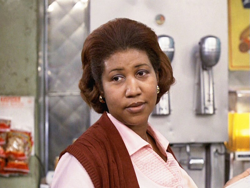 Aretha Franklin appears in the 1980 film “The Blues Brothers.”