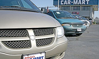 Arkansas Democrat-Gazette/BOB COLEMAN.the car lot at Car-Mart on S. 8th St. in rogers. 3/4/08