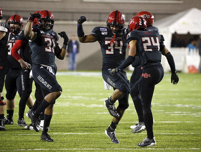 Arkansas State junior safety Anthony Switzer (31) said new defensive coordinator Rob Harley has the Red Wolves playing with more discipline. “We’re playing better with our eyes, better with technique,” Switzer said.
(AP file photo)