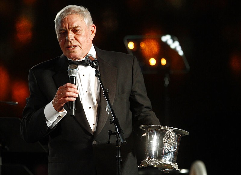 Tom T. Hall accepts the Icon Award at the 60th Annual BMI Country Awards in Nashville in this Oct. 30, 2012, file photo. (Photo by Wade Payne/Invision/AP)