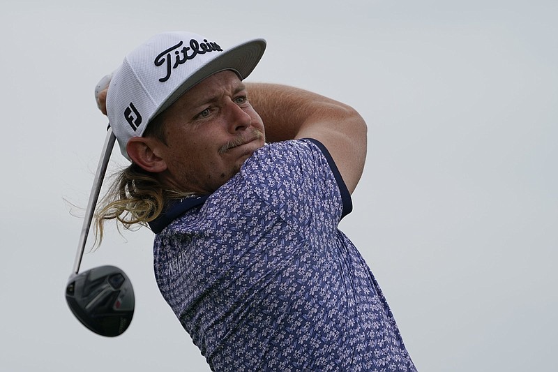 Australian Cameron Smith shot an 11-under 60 on Saturday, moving into a tie for the lead with Spain’s Jon Rahm entering today’s final round of the Northern Trust at Liberty National Golf Club in Jersey City, N.J.
(AP/John Minchillo)