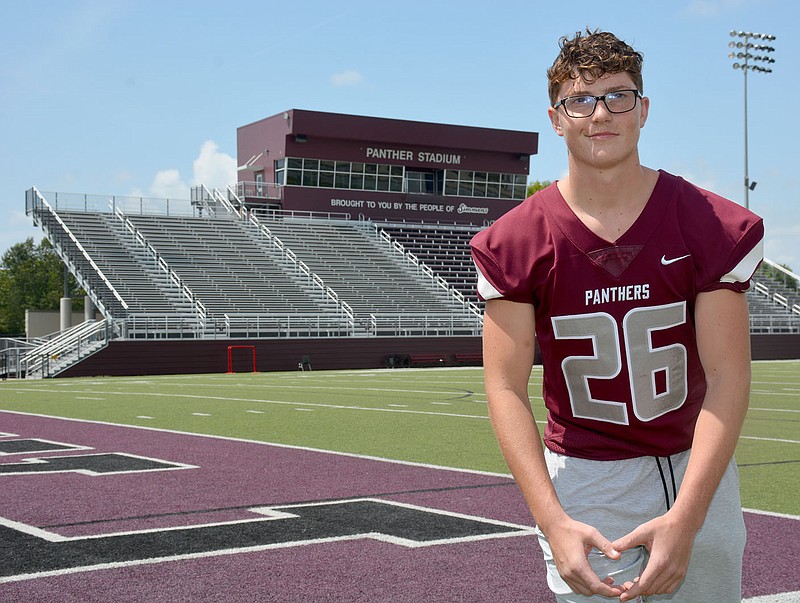 Graham Thomas/Herald-Leader.Senior defensive end Tyler Johnson and the Panthers play at Rogers this Friday to open the 2021 season.