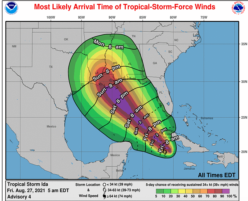 Hurricane Ida to bring chance for heavy rain, strong winds to Arkansas ...