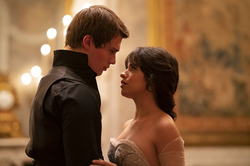 One from the heart: Prince Robert (Nicholas Galitzine) makes eyes at Ella (Camila Cabello) in Amazon Prime’s musical take on the fairy tale “Cinderella.”