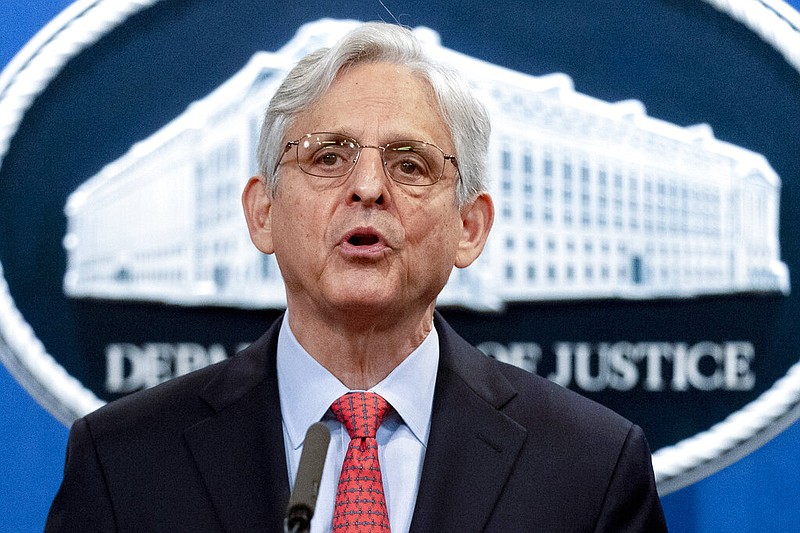 FILE - In this Aug. 5, 2021, file photo Attorney General Merrick Garland speaks at a news conference at the Department of Justice in Washington. (AP/Andrew Harnik, File)