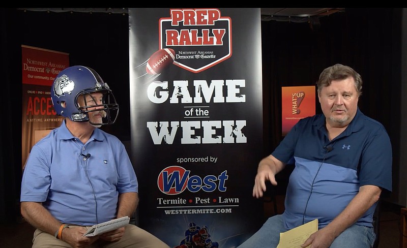 Chip Souza (left) and Rick Fires on the Prep Rally set.