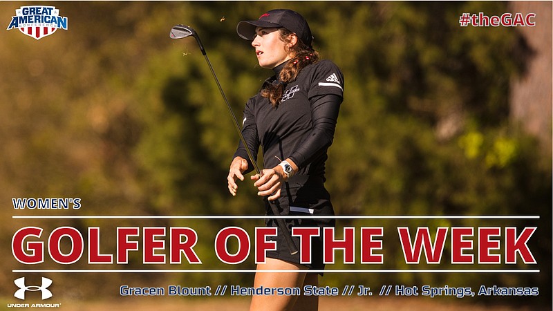 Henderson State's Gracen Blount was named the first 2021-22 Great American Conference Golfer of the Week. - Photo submitted