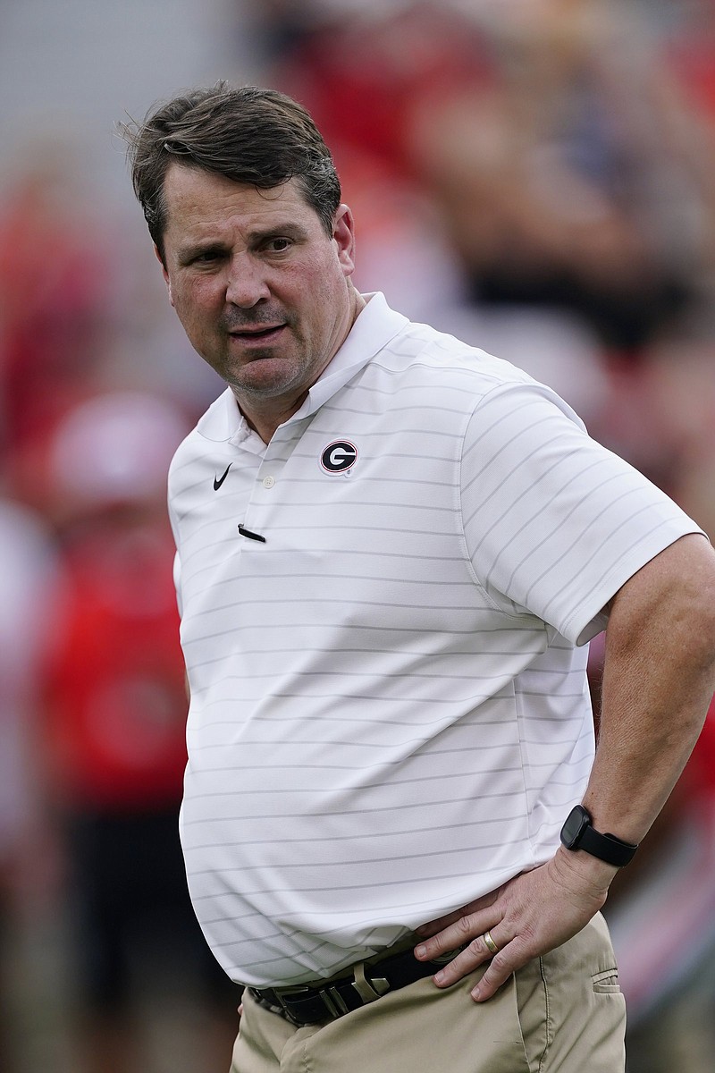 Will Muschamp, who played at Georgia, is in his first season as the Bulldogs’ special teams coordinator. On Saturday, the second-ranked Bulldogs take on South Carolina, where Muschamp was the head coach for five seasons before being fired with three games remaining last season.
(AP/John Bazemore)