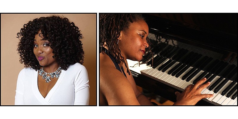Singer Genine LaTrice Perez and pianist Karen Walwyn are shown in this undated compilation photo. The two appeared with the Arkansas Symphony Orchestra in its free “Celebrate Little Rock, Together” concert, held Thursday, Sept. 16, 2021, at Little Rock’s Robinson Center Performance Hall. The concert was also simulcast to a big screen in the Dunbar neighborhood. (Special to the Democrat-Gazette)