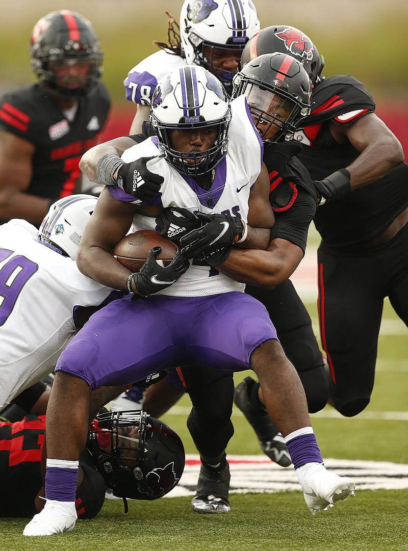 Central Arkansas freshman Darius Hale (above) and fellow freshman Trysten Smith are the Bears’ primary rushers entering  today’s game against Arkansas-Pine Bluff.
(Arkansas Democrat-Gazette/Thomas Metthe)