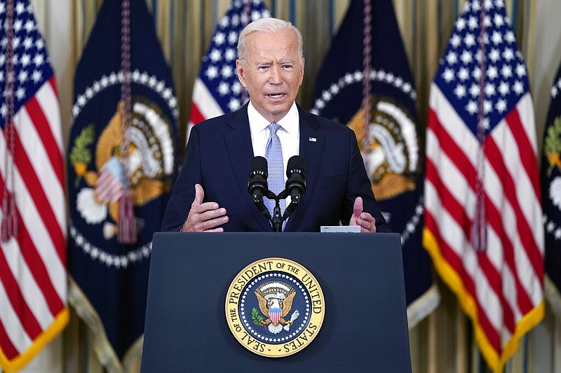 President Joe Biden speaks about the covid-19 response and vaccinations in the State Dining Room of the White House, Friday, Sept. 24, 2021, in Washington. (AP/Patrick Semansky)