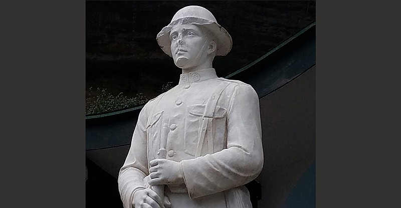 A doughboy statue that has been in Eureka Springs’ Basin Spring Park for almost a century was damaged by a vandal.
(Special  to  the  Democrat-Gazette)