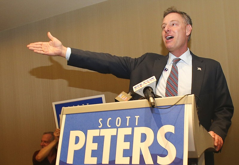 U.S. Rep. Scott Peters, D-Calif., addresses his supporters in San Diego in this Nov. 4, 2014, file photo. (AP/Lenny Ignelzi)