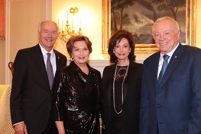 Gov. Asa and Susan Hutchinson with Gene and Jerry Jones of Dallas at the 2021 Woman of Inspiration Patron Party honoring Gene Jones and benefiting the Children's Advocacy Centers of Arkansas. The event was held Sept. 16 at the Arkansas Governor's Mansion..(Arkansas Democrat-Gazette -- Helaine R. Williams)