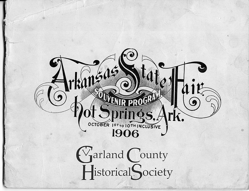 Front cover of souvenir program for 1906 Arkansas State Fair, the first one held in Hot Springs.
