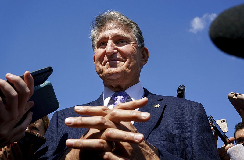 Sen. Joe Manchin, D-W.Va., speaks about the $3.5 government overhaul bill at the U.S. Capitol in Washington on Thursday, Sept. 30, 2021. (AP/J. Scott Applewhite)