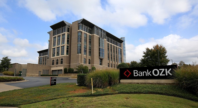 The Bank OZK building at Chenal Parkway and Rahling Road in Little Rock is shown Thursday, Sept. 30, 2021. (Arkansas Democrat-Gazette/Staton Breidenthal)