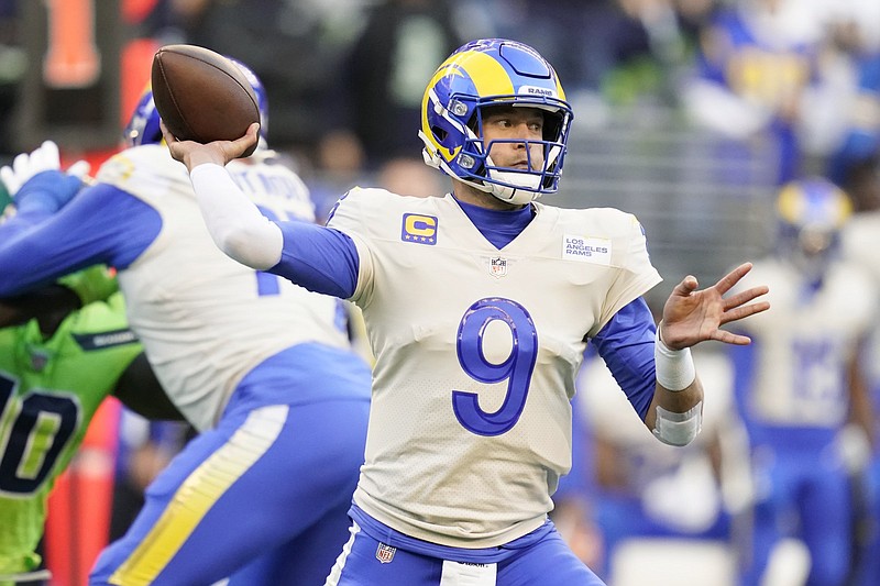 Rams' Matthew Stafford and Aaron Donald after beating the Seahawks