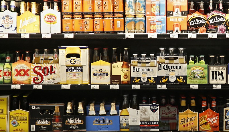 A portion of the beer selection at a grocery store is shown in this Oct. 1, 2018, file photo. (AP/Sue Ogrocki)