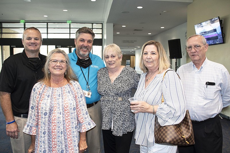 Derek Phillips, Patti Nichles, John Muldoon, Debbie Paulk, Pauline Muldoon and Tommy Muldoon on 09/27/2021 at Horner Hall in the Hot Springs Convention Center (Arkansas Democrat-Gazette/Cary Jenkins)