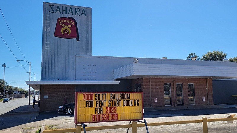 The Sahara Temple in Pine Bluff, pictured Sunday, Oct. 17, 2021, was the scene of two shootings, one of them involving a Pine Bluff Police officer outside the building and another where eight persons were found shot inside. (Pine Bluff Commercial/I.C. Murrell)