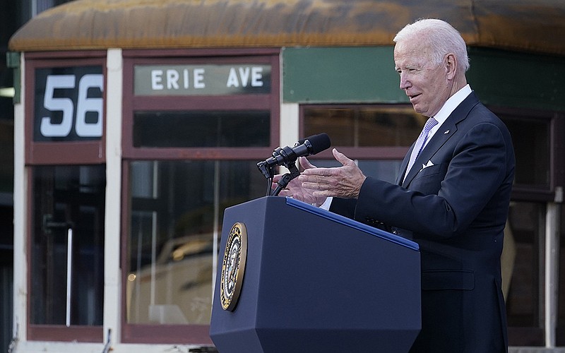 President Joe Biden sounded a confident note about his plan Wednesday at the Electric City Trolley Museum in Scranton, Pa., in his first visit to his birthplace since taking office.
(AP/Susan Walsh)