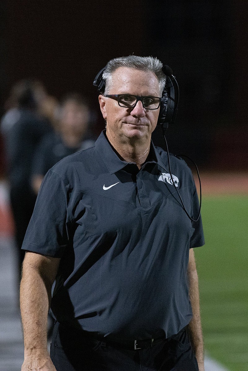 Coach Scott Reed’s Cabot Panthers have lost their  last five games against the Bryant Hornets, four of which were by at least 27 points.
(Arkansas Democrat-Gazette/Justin Cunningham)