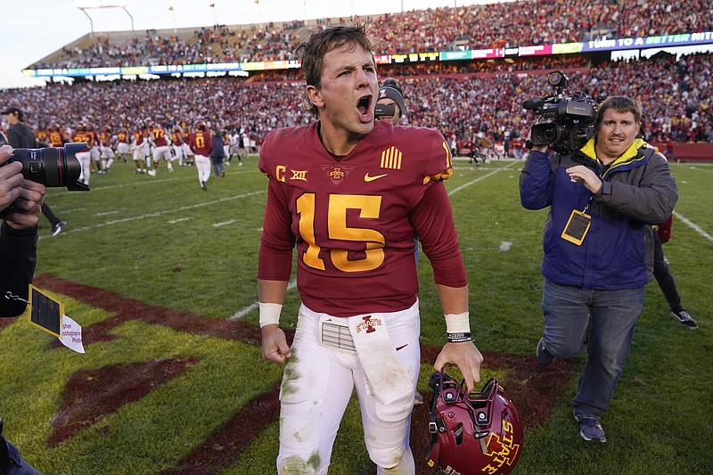 Brock Purdy and Iowa State handed No. 8 Oklahoma State its first loss of the season, defeating the Cowboys 24-21 on Saturday at Jack Trice Stadium in Ames, Iowa.
(AP/Charlie Neibergall)