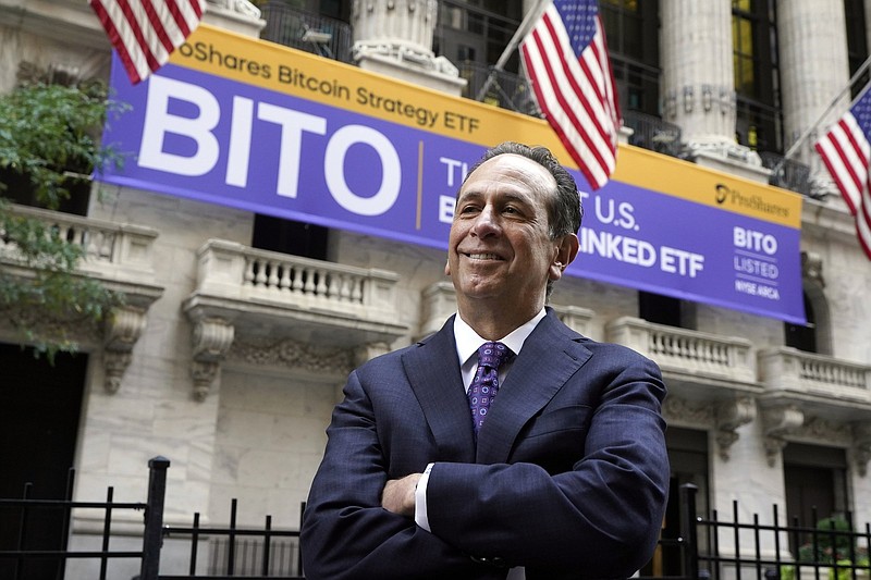 ProShares CEO Michael Sapir visits the New York Stock Exchange, where the company began trading last week.
(AP/Richard Drew)