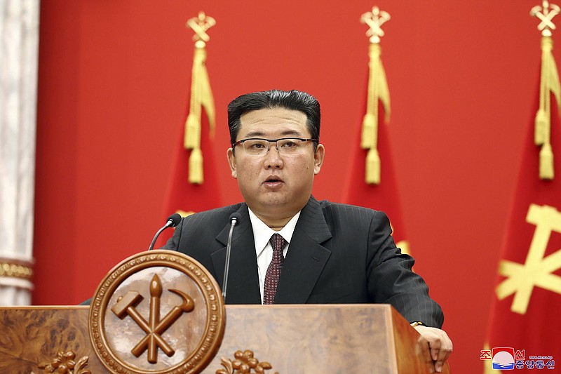 North Korean leader Kim Jong Un delivers a speech Oct. 10 during an event to celebrate the 76th anniversary of the country’s Workers’ Party in Pyongyang, North Korea. On Saturday, North Korea accused the U.S. of meddling in issues on Taiwan.
(AP/Korea News Service/Korean Central News Agency)