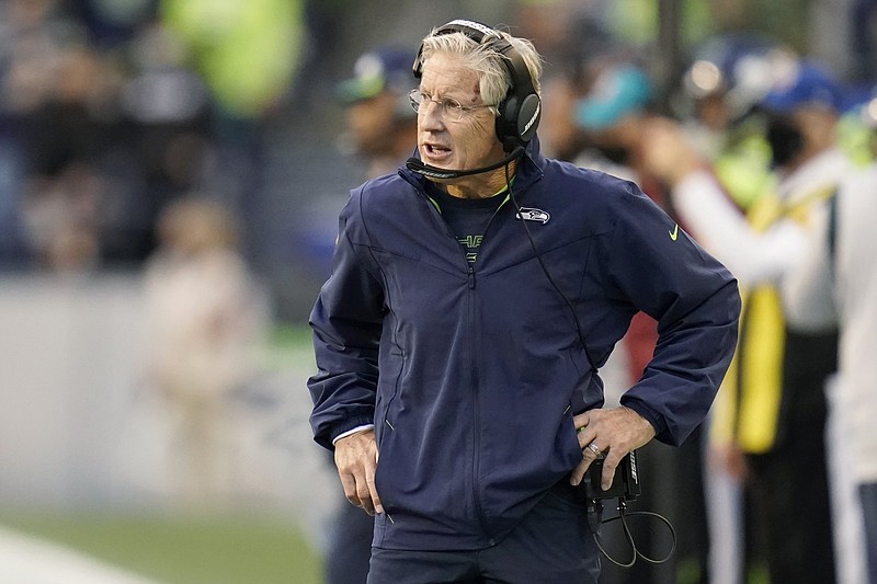 Seattle Seahawks Coach Pete Carroll said he prefers to postpone judgment of his team, which stands at 2-4 heading into Monday’s game with the New Orleans Saints.
(AP/Elaine Thompson)