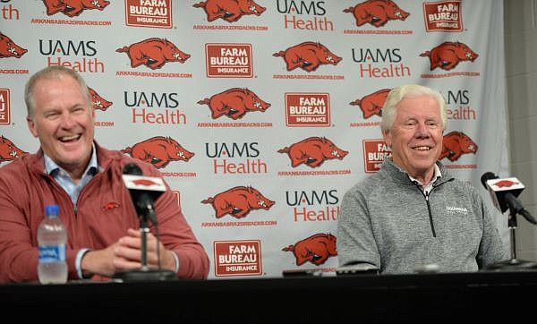 Lance Harter and Hunter Yurachek field questions from the media about Harter's upcoming retirement in 2023.